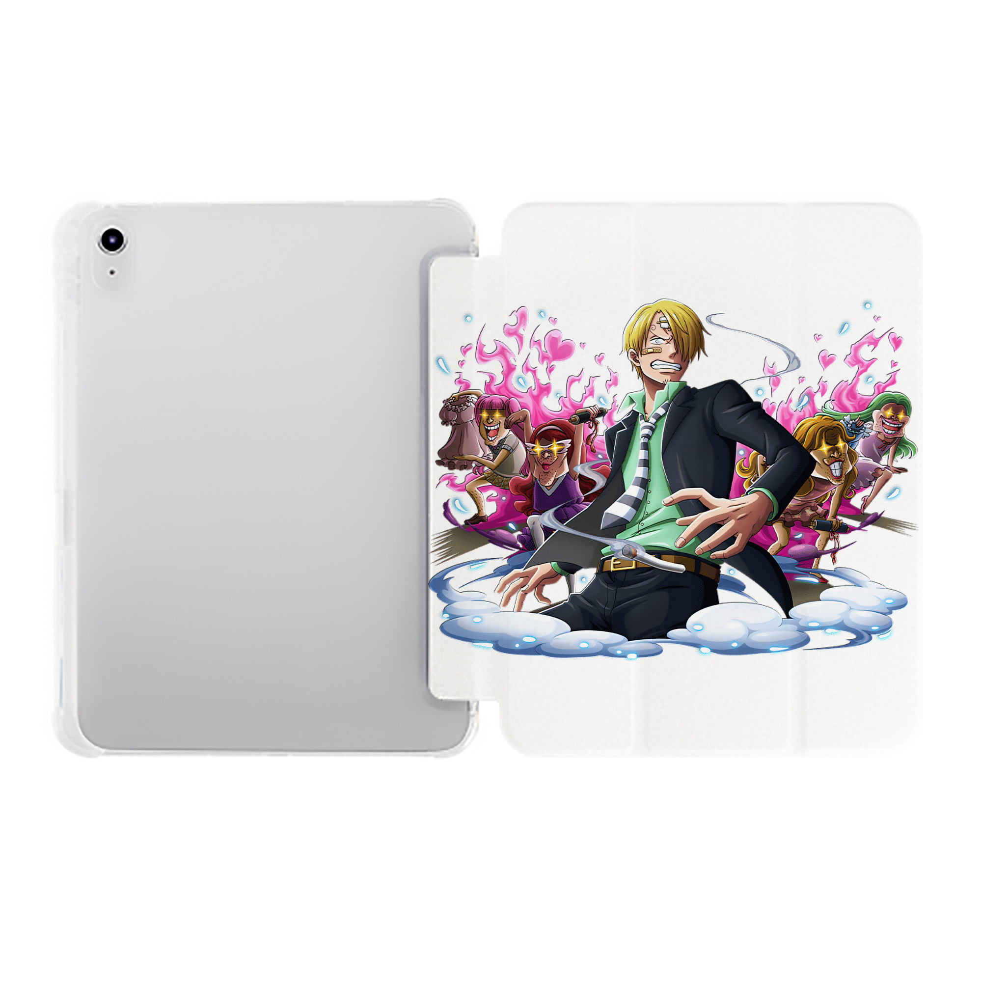 （画像用） ワンピース サンジ ONE PIECE Sanji IPad ケース ペン収納付き 三つ折りスタンド PUレザー×シリコン 対応機種9.5/10.5/10.9インチ